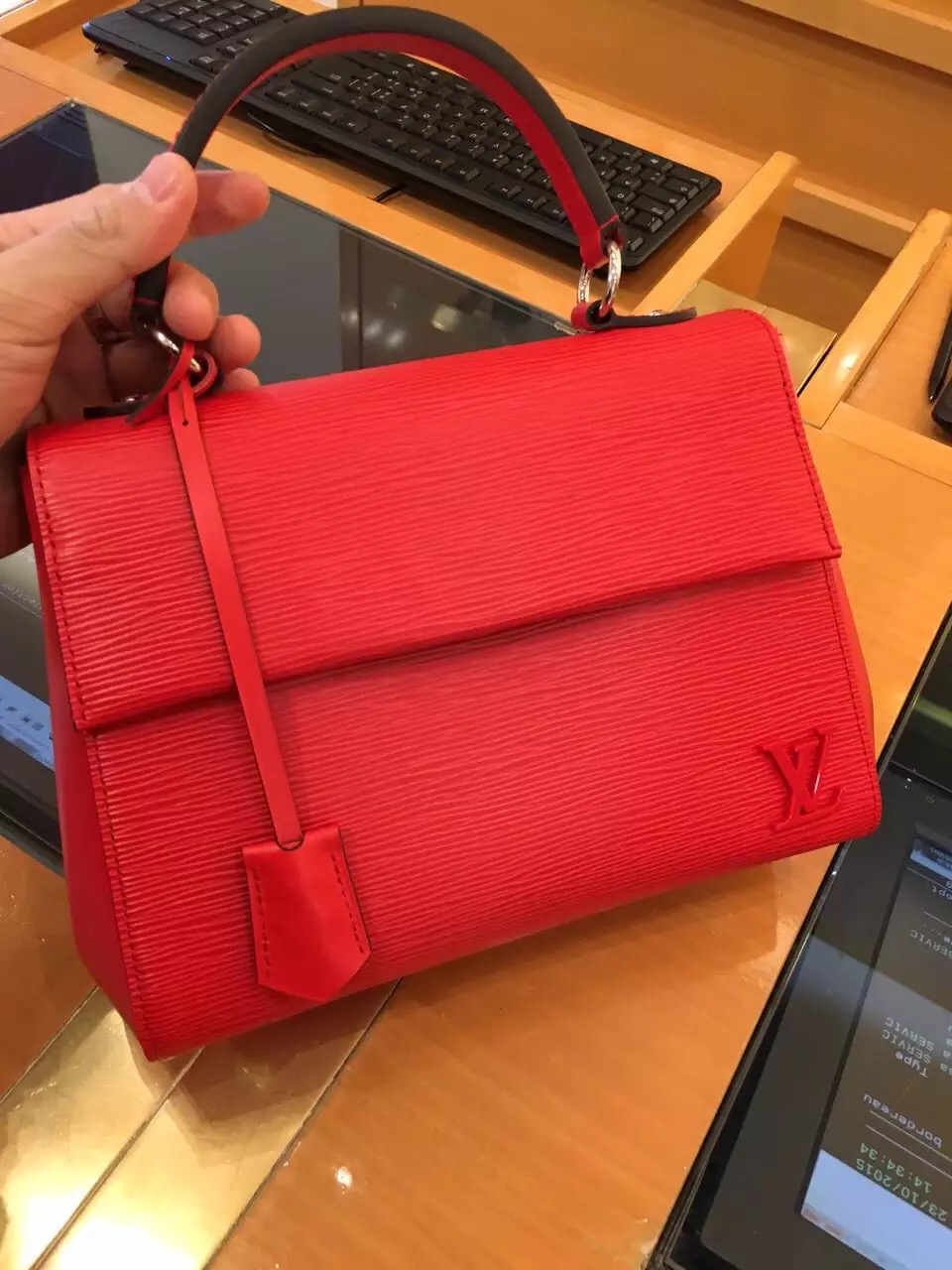 Real Louis Vuitton Epi Cluny BB Bag M41337 Coquelicot